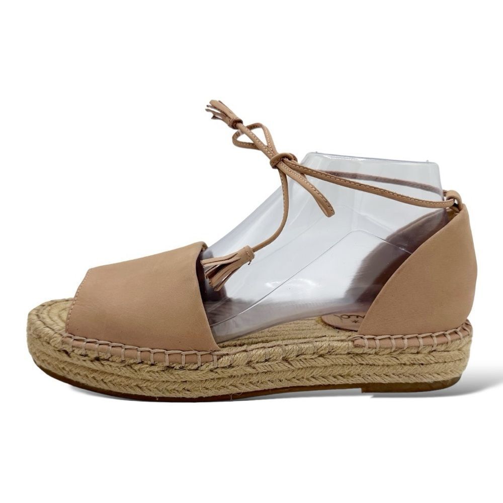 Splendid Women's Edna Ankle Tie Blush Nubuck Suede Espadrille Sandals Size 8M